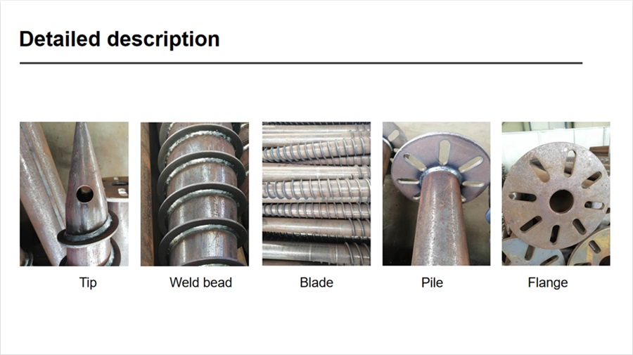 flange screw piles' details