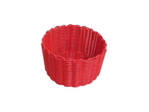 Red Colour Poly Rattan Food / Cosmetic Gift Basket For Shop Shelf Display Hand Woven