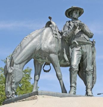 large outdoor decorations metal craft western cowboy statues for garden