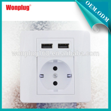 Wall eu usb wall socket with Usb Charger Germany socket fast phone charging