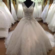 Fantastic cheapest import luxury bling bling crystal stones wedding gown elegant bridal dresses