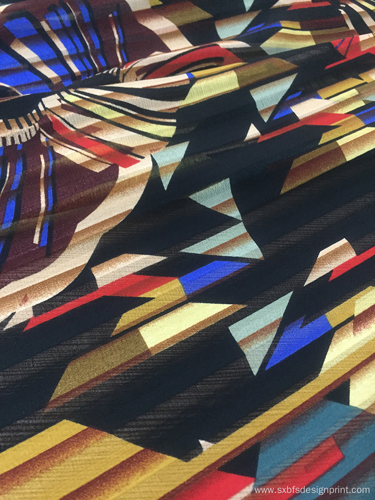 Polyester Stripe Printing Woven Fabric