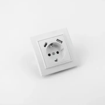 European Wall Socket with USB Type C Charger