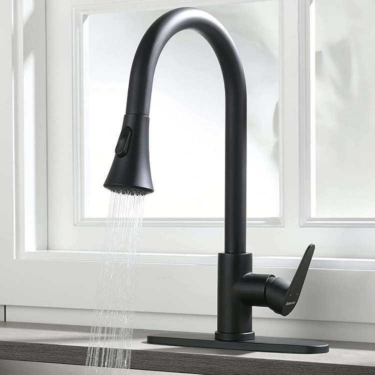 black touchless kitchen faucet1