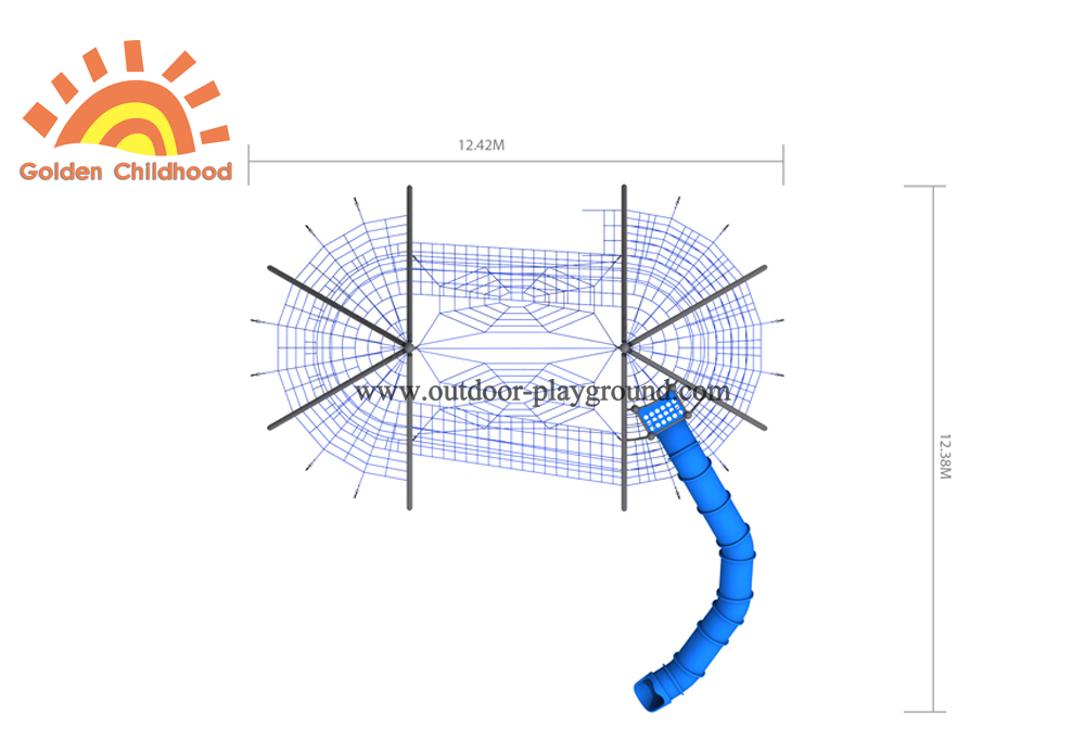 outdoor discovery playground with tube top size