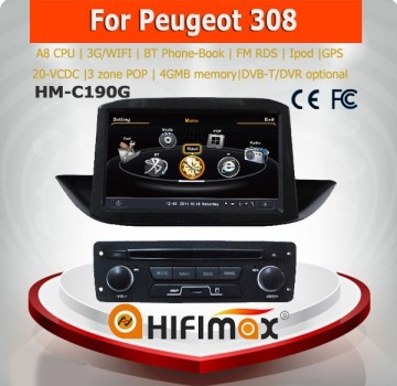 Hifimax peugeot 308 car dvd gps/peugeot 308 car dvd player/peugeot 308 car multimedia player