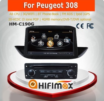 Hifimax peugeot 308 car radio stereo audio system dvd gps navigation system for peugeot 308 dvd gps