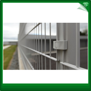 Triple tier wire mesh perimeter fencing panels