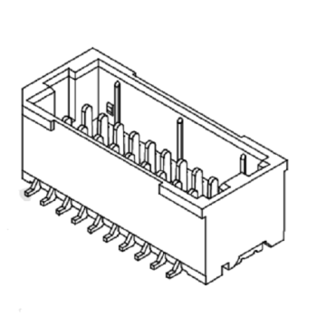 1.00 مم الملعب 180 ° صف مزدوج Wafer-SMT AW1002V-S-2XNP