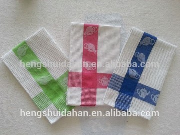 100% cotton rectangle square shape jacquard tea towel wholesale