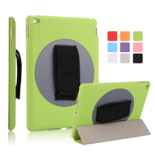 Special design 360 rotating handheld PU cover for ipad air 2 case