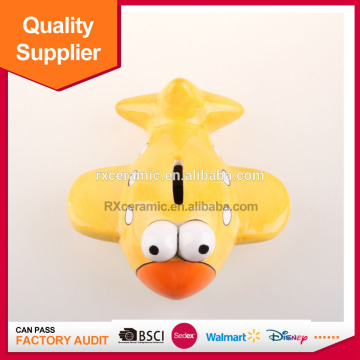 Home wholesale airplane shape ceramic airplane toy piggy bank