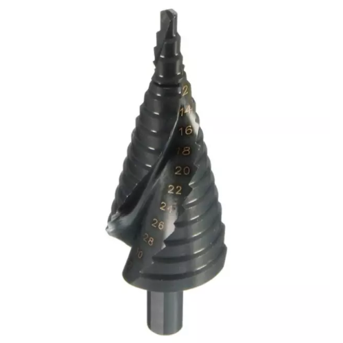 Högkvalitativ 3 -förpackningar Spiral Step Drill Bit Set 1/4 &quot;Hex Shank Cone Black HSS Drill Bit för höghastighetsstål