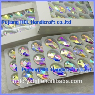 17*28mm 2Holes Crystal Glass Stone Work On Clothes