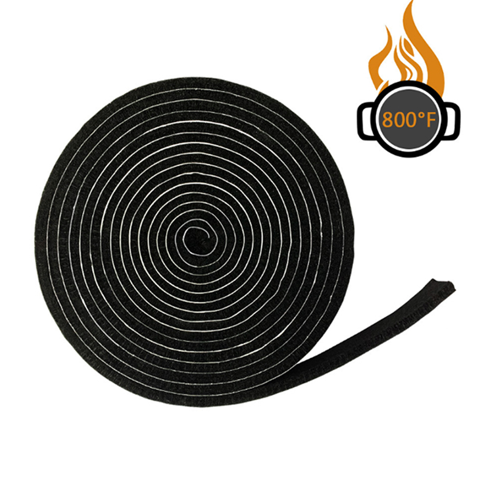 High Temp BBQ smoker Gasket Self Stick 15 ft High Heat 1/2 x 1/8 Black Smoker Gasket Seals tape