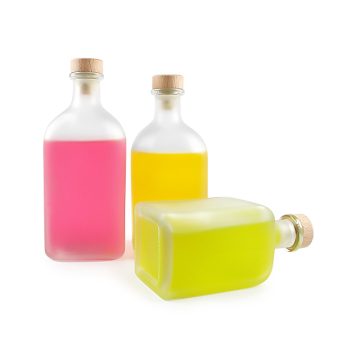 Frosted Square Shape Beverage Glass Bottle