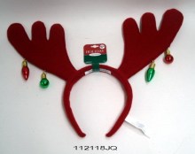 Red and umber reindeer antlers headband