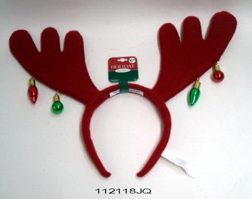 Red and umber reindeer antlers headband