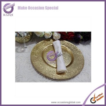 17736-1 wedding bronze brown bronze color metallic flora glass charger plates