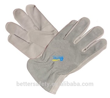 Cow Split Leather Back Grain Goatskin Palm Leather Work Glove Promotion