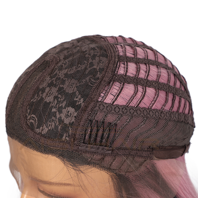 Aisi Hair 14 Inch Short Bob Ombre Pink Dark Root Wig Swiss Lace Wig Cosplay Synthetic Lace Frontal Wigs For Black Women