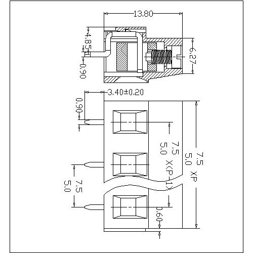 AT128V-5.0／7.5XXX-A PCB Screw Terminal Block 