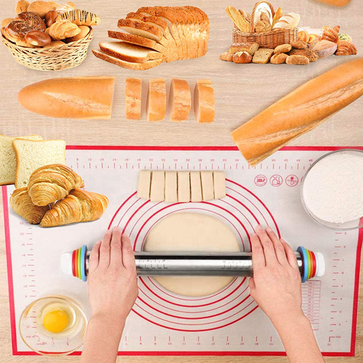 New best Selling Kitchen Gadget Bakeware Tools Christmas Gift Baking Stainless Steel Adjustable Rolling Pin with lines