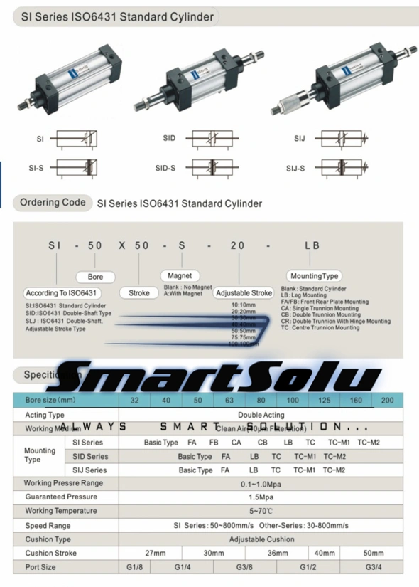 Long Stroke Air Max Double Rod Customized Pneumatic Air Cylinder