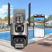 Waterproof Outdoor 5K 9MP WIFI Camera with Dual Lens PTZ 8X Zoom Night Vision
