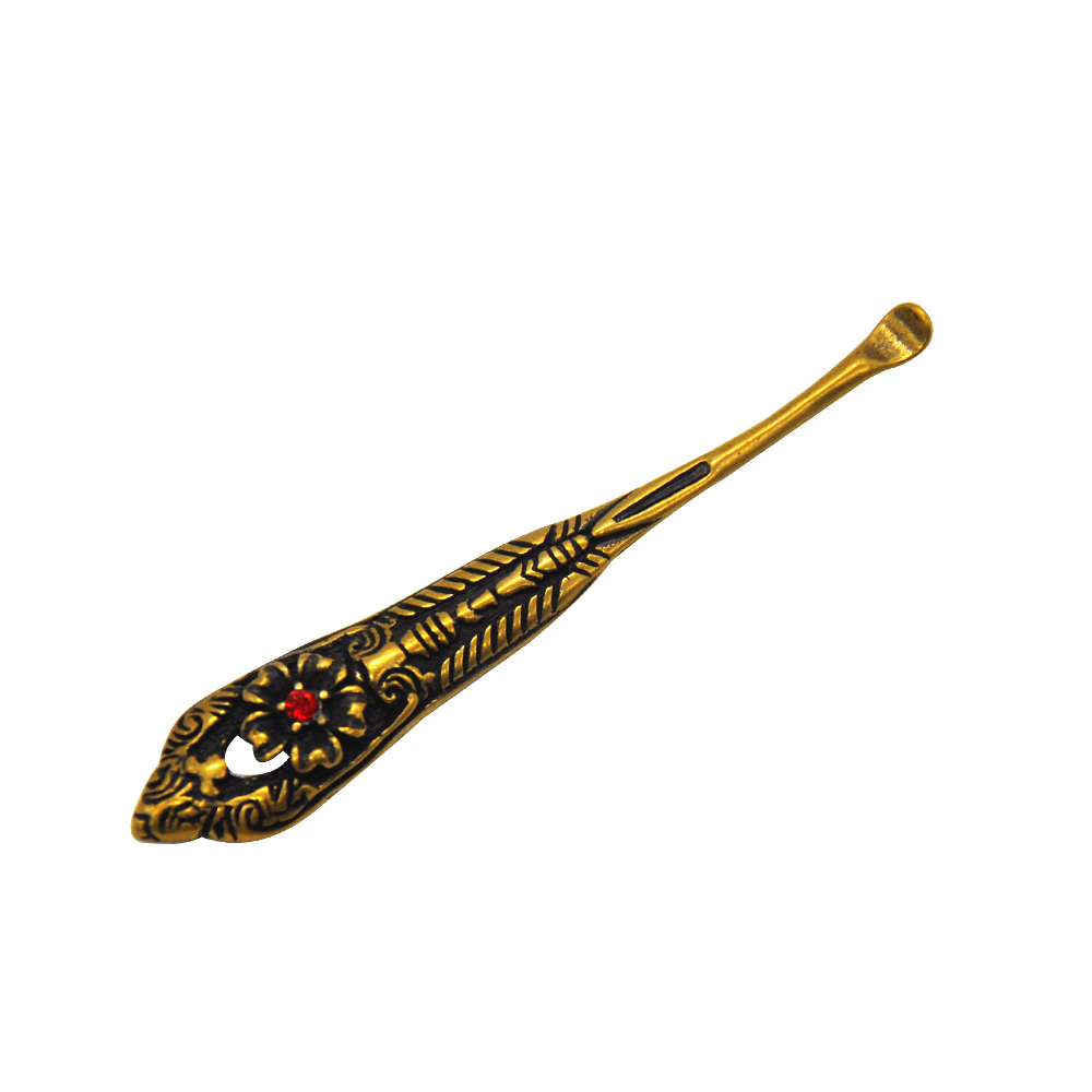 Luxury Brass Pharaoh's Pattern Metal Snuff Spoon Sniffer Snorter Powder Hoover Hooteer Snuff Shovel Smoking Accessories