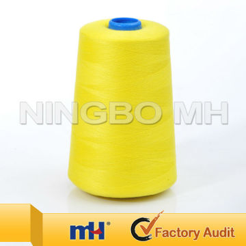 Polyester sewing thread for sewing machines