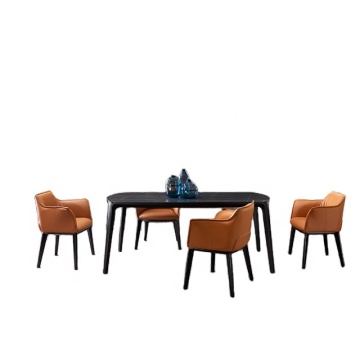 Modern Design House Slate Top Solid Wood Dining Table & Marble Dining Table Set