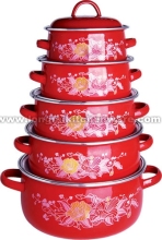 673ED 5PCS Enamel Color Casserole With Decal