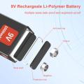 Rechargeable li-ion 9V USB battery 1000mah