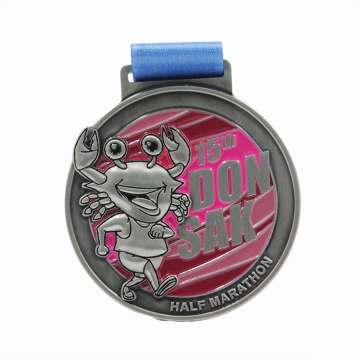 Προσαρμοσμένο μαλακό σμάλτο Half Marathon Crab Medal