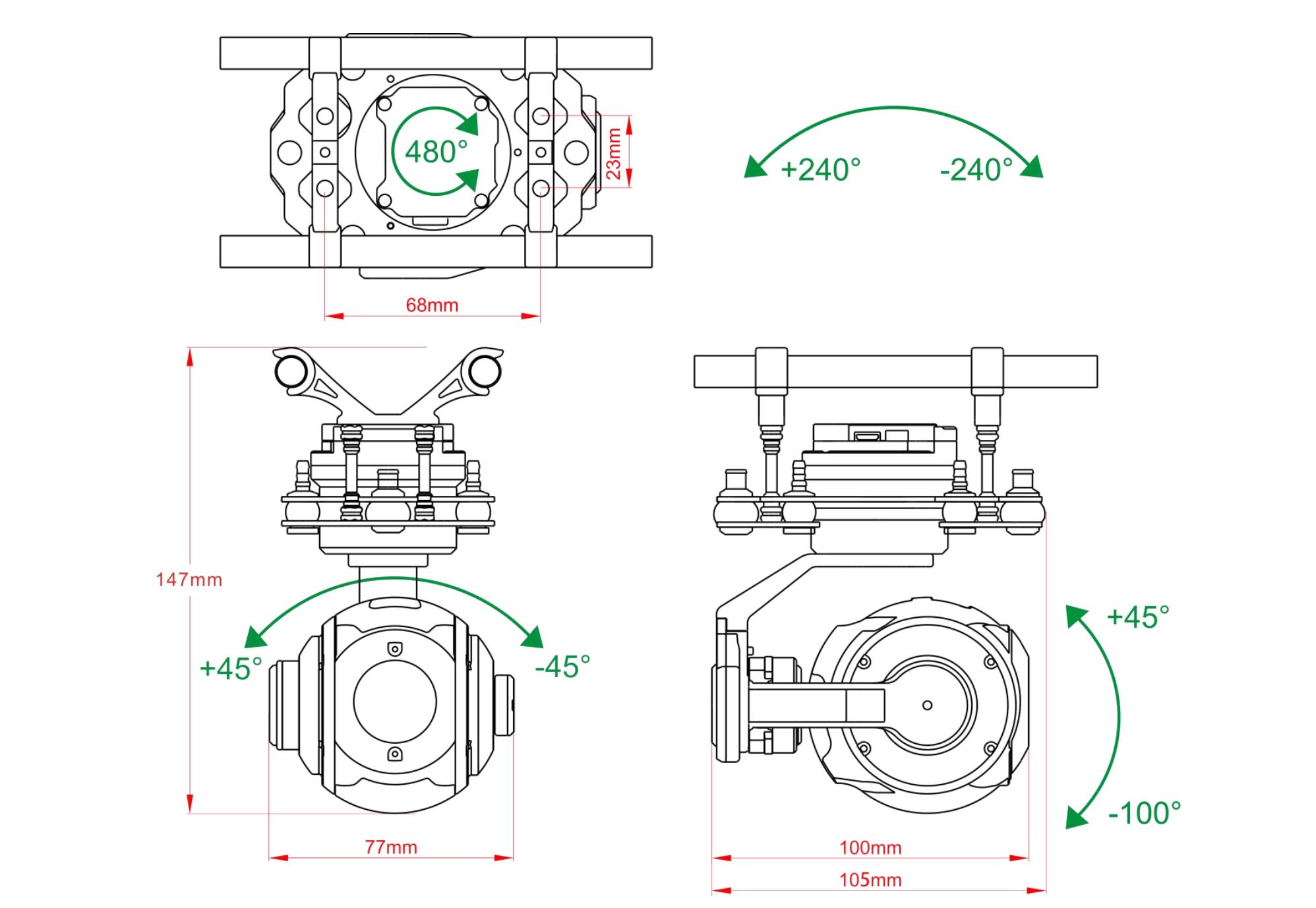 UAV 1080p optical zoom camera for security patrol