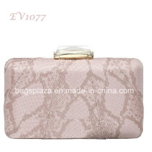Trendy Women Fresh Color PU Snakeskin Evening Bags. Square Shaped Clutch Bag