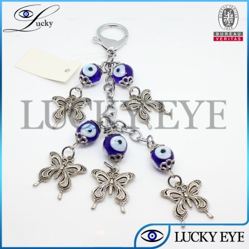 alloy butterfly drop mini boxing key chain evil eye jewelry