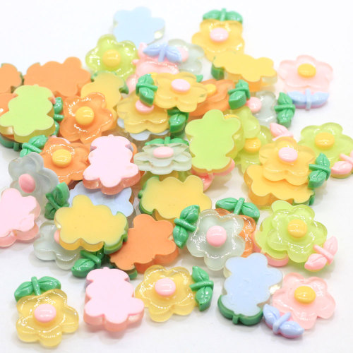 Cartoon Flower Flat Back Resin Cabochon Artificial Craft Necklace Bracelet Jewelry Making Accessory Diy Art Decor