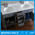 60" blanco Carrara mármol cuarto de baño vanidad doble baño vanidad fábrica de