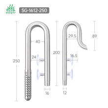 EHEIM PIPE SET 16/12mm Aquarium Stainless Steel Filter Pipes for Inflow and Outflow in Plant Tanks
