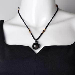 Colliers et pendentifs en pierre naturelle femmes et hommes obsidienne noire perles pour les yeux arc-en-ciel transfert de balle bon cadeau d&#39;énergie d&#39;amour chanceux