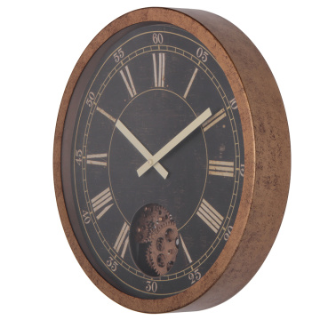 Retro 16 Inch Rustic Gear Wall Clock