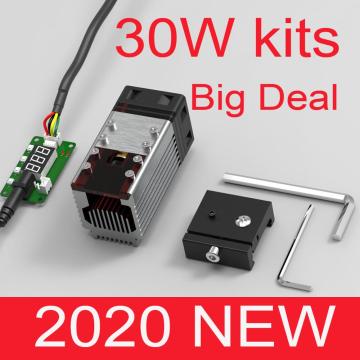 30W Laser Module Laser Head 450nm Blue Laser TTL Module Set for Laser Engraving Machine Wood Marking Cutting Tool