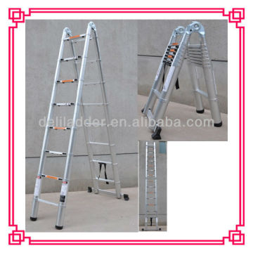 telescopic ladder 5 meter, ALL Aluminum Double Hinge Telescoping Ladder, ladder with ce, en131