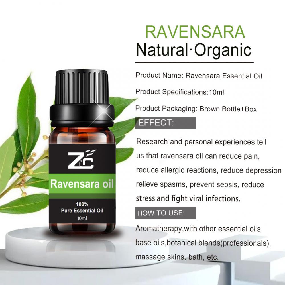 OEM Package Aromatherapy Diffuser Ravensara Mafuta kwa ngozi