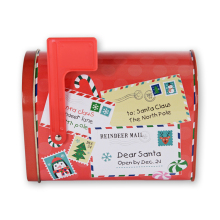 Custom Mail Shape Rectangle Christmas Tin Box