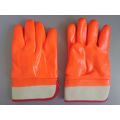 Sicherheitsorange PVC-beschichtete Handschuhe wasserdicht