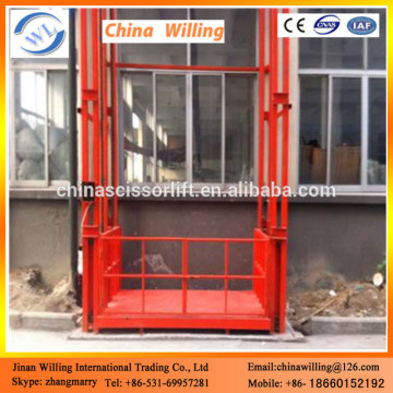 Guide rail cargo lifts heavy duty lifting elevator