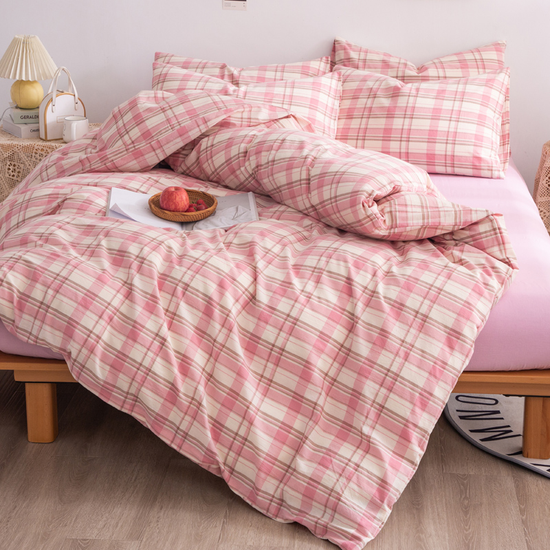 100% Cotton Sợi nhuộm Prewashed Duvet Cover Bộ đồ giường đặt